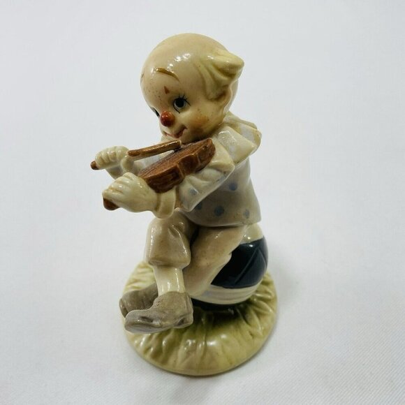 Vintage Lefton Clown Bozo Figurine Violin Musician Music Halloween Circus 05517 - Picture 4 of 12